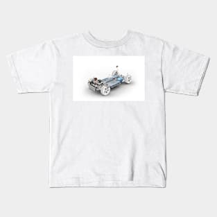 Electric car chassis, illustration (F034/4163) Kids T-Shirt